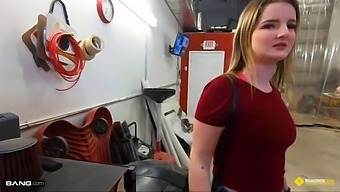 Amateur Blonde Gets Paid In Sex For Car Repair