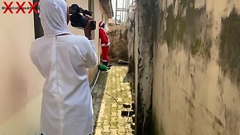 Santa And A Sexy Hijab-Wearing Woman Engage In Christmas-Themed Sexual Activity. Subscribe To Red