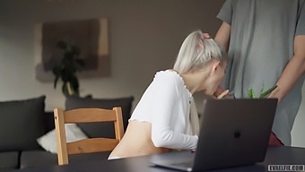 Eva Elfie'S Zoom Sex Session Ends With A Creampie In Her Petite Body