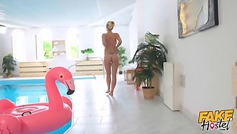 Nathaly Cherie, Mature Blonde Milf Engages In Poolside Anal With A Big Cock