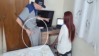 American Housewife Enjoys Standing Sex With Tech Support In Her Living Room